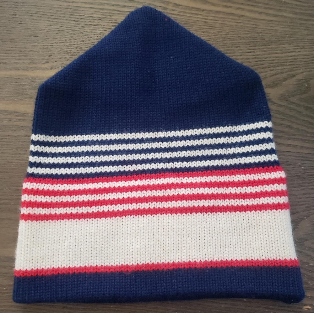 Gordini Vintage 100% Wool Knit Winter Ski Hat Beanie Toque Red Stripe Sz O/S